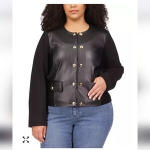 Michael Kors Black and Gold Women's Jacket Size XL